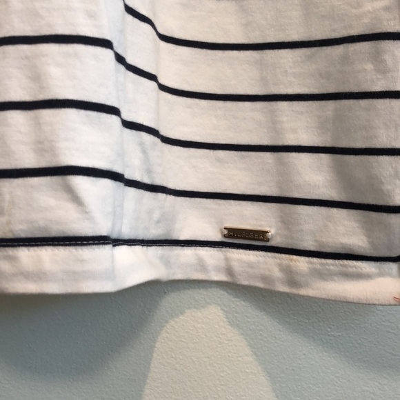 Tommy Hilfiger Striped lace up tee shirt dress size medium black and white - Picture 4 of 5